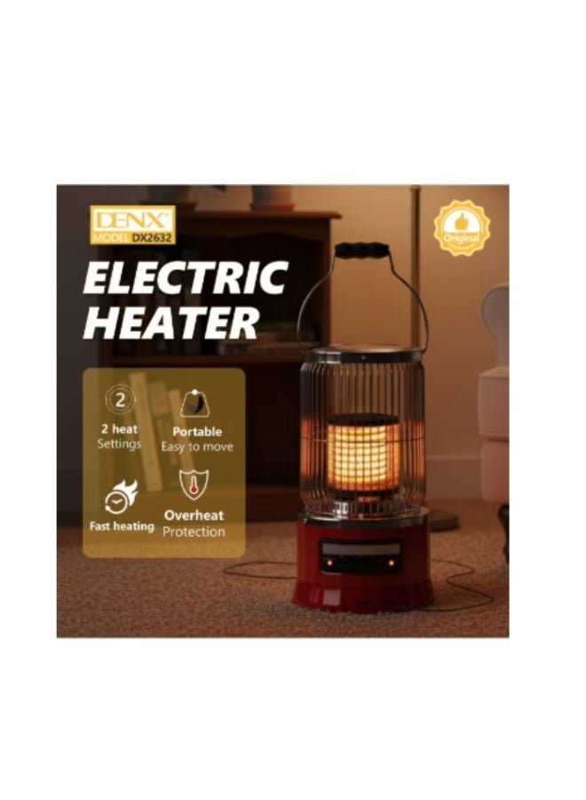 Denx 2000W portable electric heater with stainless steel switch - Image 3