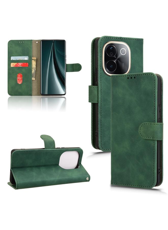 For vivo T3 Pro 5G India Skin Feel Magnetic Flip Leather Phone Case(Green)