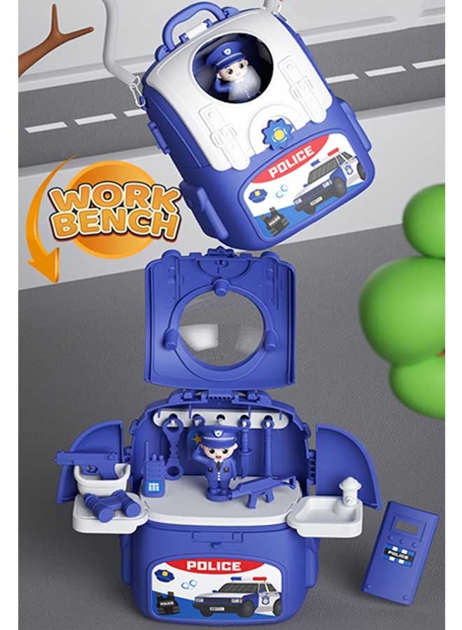 إيزي سو مجموعة ألعاب سيارات تظاهرية 3 في 1، نموذج سيارة شرطة واقعي بثلاثة أشكال يمكن تحويلها بحرية، لعبة تظاهر تفاعلية بين الوالدين والطفل، مجموعة ألعاب سيارات، سيارة لعبة متحولة، نموذج سيارة متعدد الوظائف، هدية رائعة للأولاد والبنات - Image 4