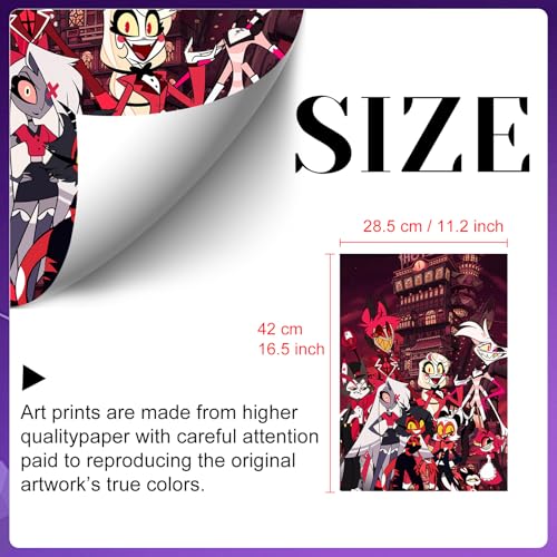 Pounchi Hotel Cartoon Posters (8 Pcs with Glue Dots) 11.2" x 16.5" Cartoon HD Printing Poster Unframed Version for Room Bedroom Club Wall Art Decor for Teens - Image 3