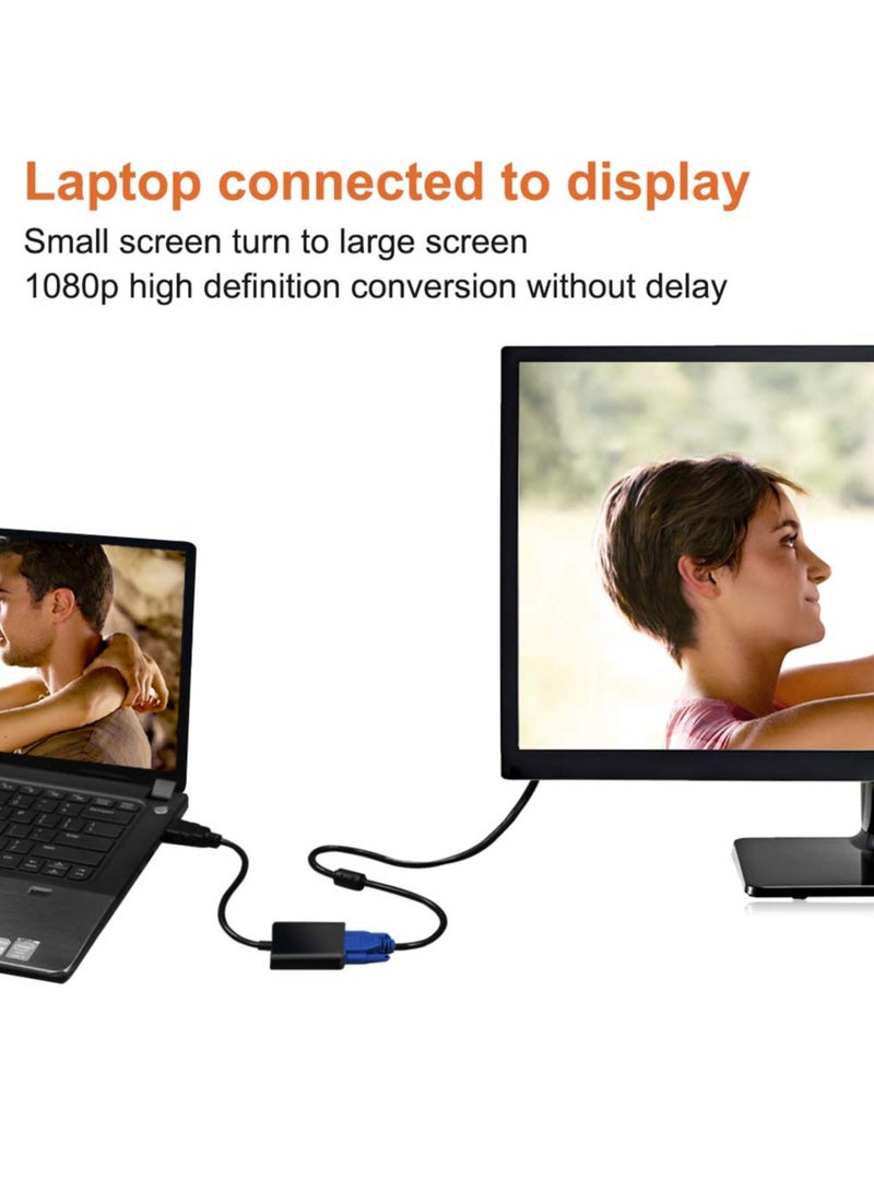 كابل محول HDMI إلى VGA 1080P HD كابل تحويل HDMI إلى VGA لجهاز الكمبيوتر بروجيكتور HDTV محول فيديو موصل لتوسيع الشاشة وتقسيمها - Image 3
