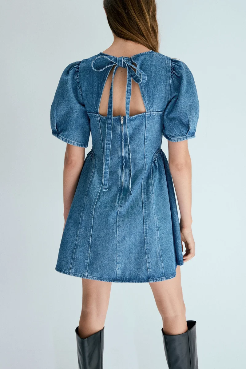H&M Flared-skirt denim dress