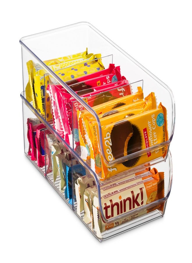 Seseno Set Of 4 Food Storage Organizer Bins - Divided 3 Compartment Kitchen Pantry Fridge Organizers for Food Packets, Seasoning, Spices, Sauce Packets, Pouches, Snacks - Clear Plastic Storage Rack - Image 3