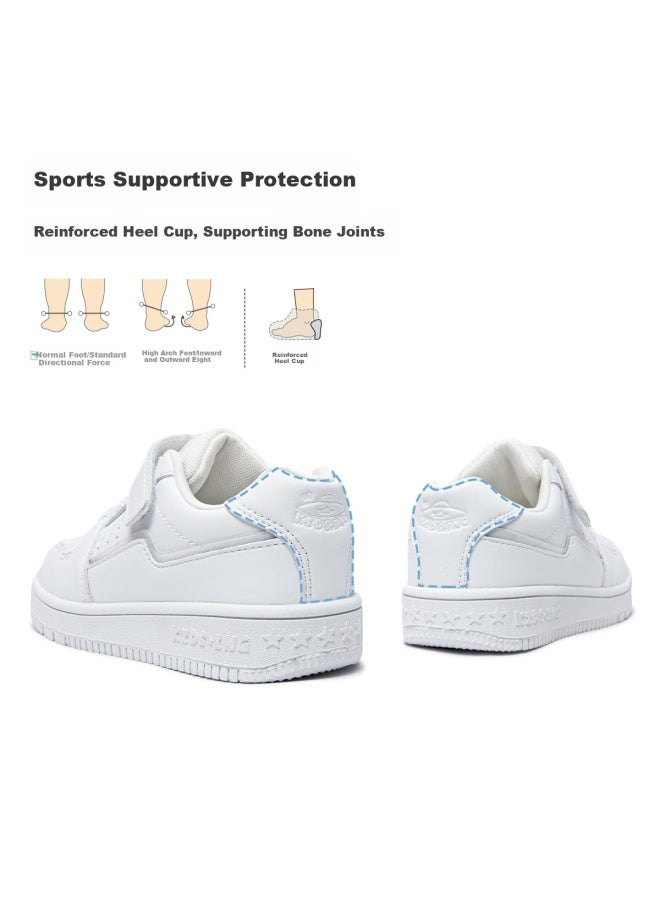 Kids.ing Children's Sneakers, Boys' Spring And Autumn Casual Sports Shoes, Campus White Shoes, Girls' Big Kids Running Shoes, White, Size 32 - Image 3
