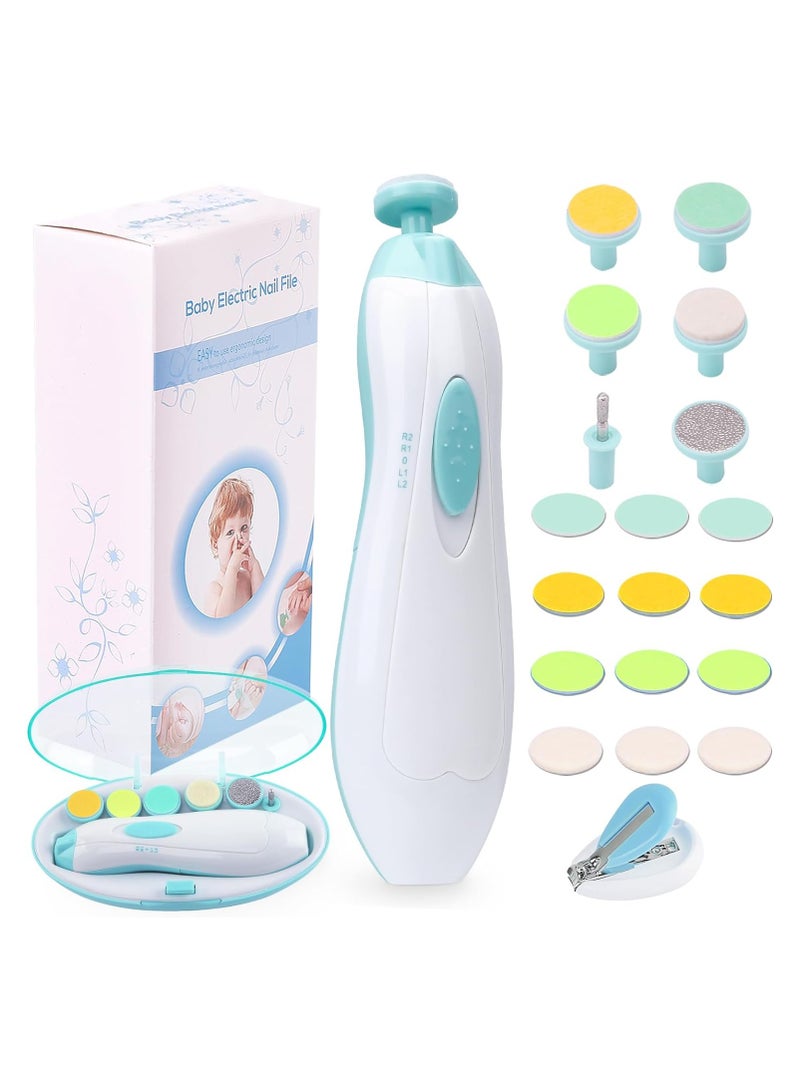 كونسيفيسين مبرد أظافر كهربائي لقص أظافر الأطفال، مجموعة أدوات طحن أظافر آمنة 20 في 1 لحديثي الولادة والأطفال الصغار أو البالغين للعناية بأظافر الأصابع... - Image 1