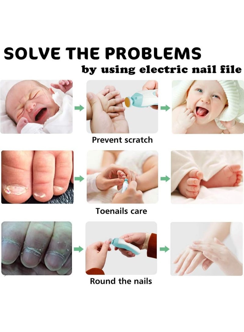 كونسيفيسين مبرد أظافر كهربائي لقص أظافر الأطفال، مجموعة أدوات طحن أظافر آمنة 20 في 1 لحديثي الولادة والأطفال الصغار أو البالغين للعناية بأظافر الأصابع... - Image 3