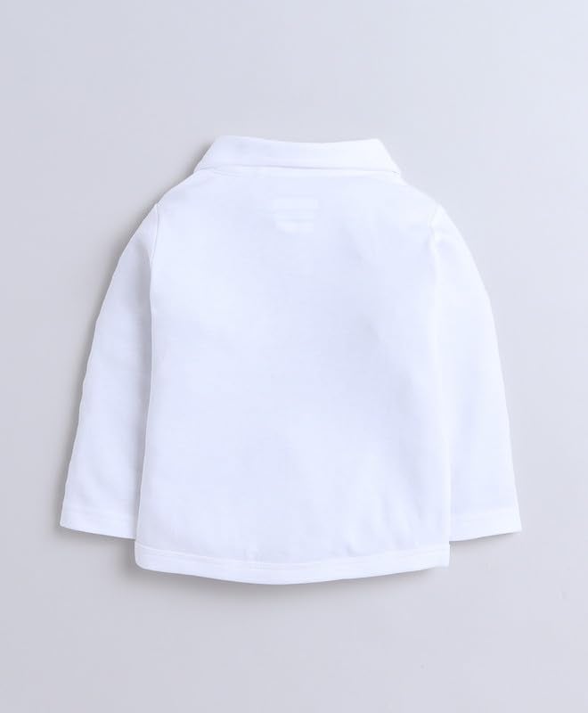 BUMZEE Navy & White Boys Full Sleeves Shirt Pant Set With Suspender & Cap Age - 2-3 Years (Peb9933F-nbl.wht) - Image 3