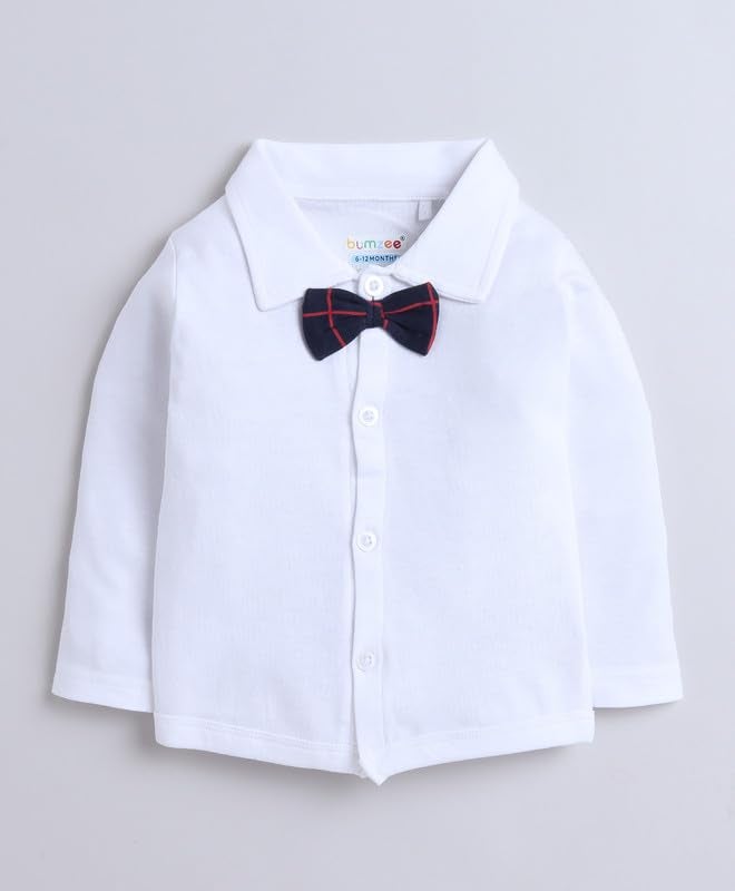 BUMZEE Navy & White Boys Full Sleeves Shirt Pant Set With Suspender & Cap Age - 2-3 Years (Peb9933F-nbl.wht) - Image 2