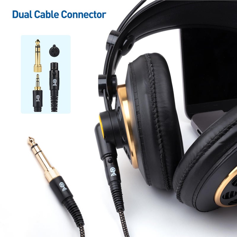 Cable Matters كابل ماترز بريميوم مضفر 3.5 مم إلى كابل سماعة رأس ميني XLR بطول 4 أقدام - متوافق مع سماعات بييرديناميك DT 1770 برو، DT 1990 برو، AKG K240، K182، K175، K182، K245، K371، و Q701 - Image 4