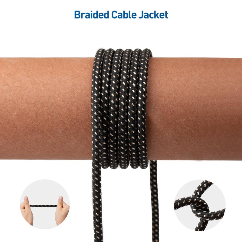 Cable Matters كابل ماترز بريميوم مضفر 3.5 مم إلى كابل سماعة رأس ميني XLR بطول 4 أقدام - متوافق مع سماعات بييرديناميك DT 1770 برو، DT 1990 برو، AKG K240، K182، K175، K182، K245، K371، و Q701 - Image 5