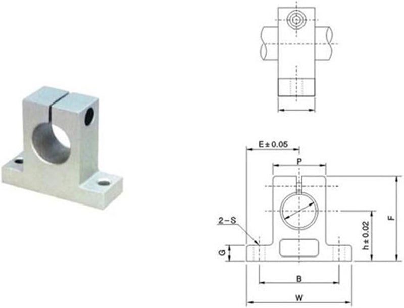 4 قطع دليل محمل خطي دعم عمود 20 ملم لآلة الطحن CNC طابعة ثلاثية الأبعاد - Image 4