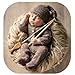 Vemonllas Vemonllas Newborn Photography Prop Baby Boys Girls Photoshoot Outfits Newborn Photo Knitted Romper Sleepy Hat Picture  - Image 2