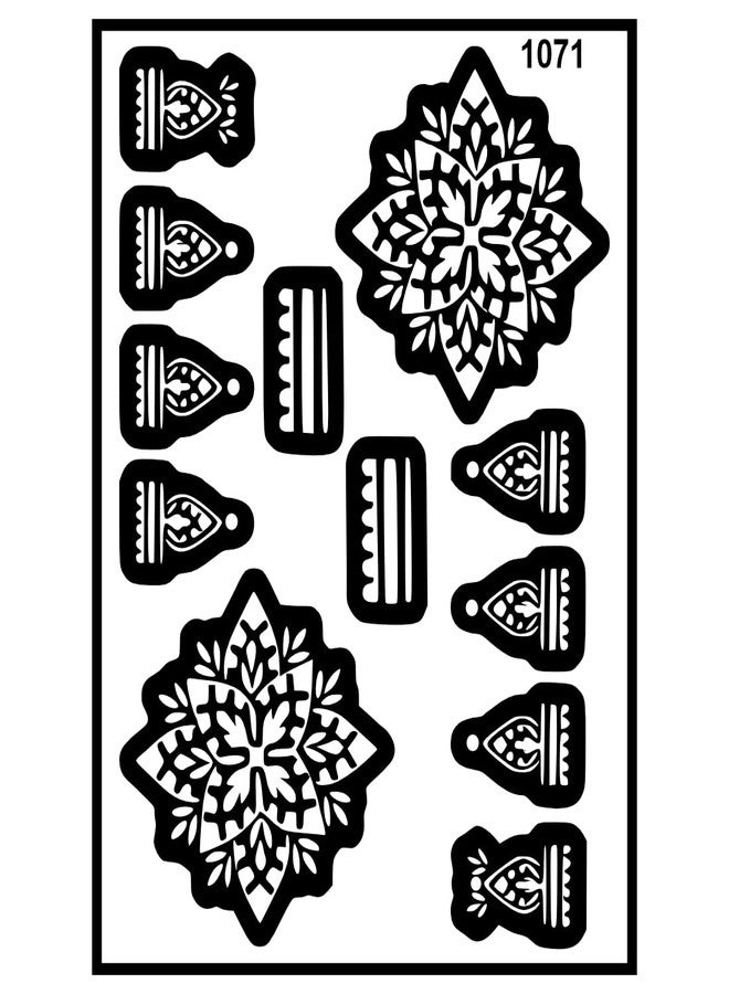 Komstec Back and Front Mehndi Stencil Sticker for Girls & Women - Image 1