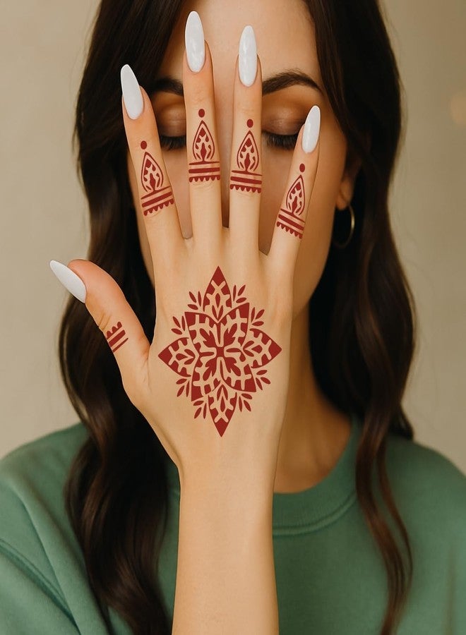 Komstec Back and Front Mehndi Stencil Sticker for Girls & Women - Image 5