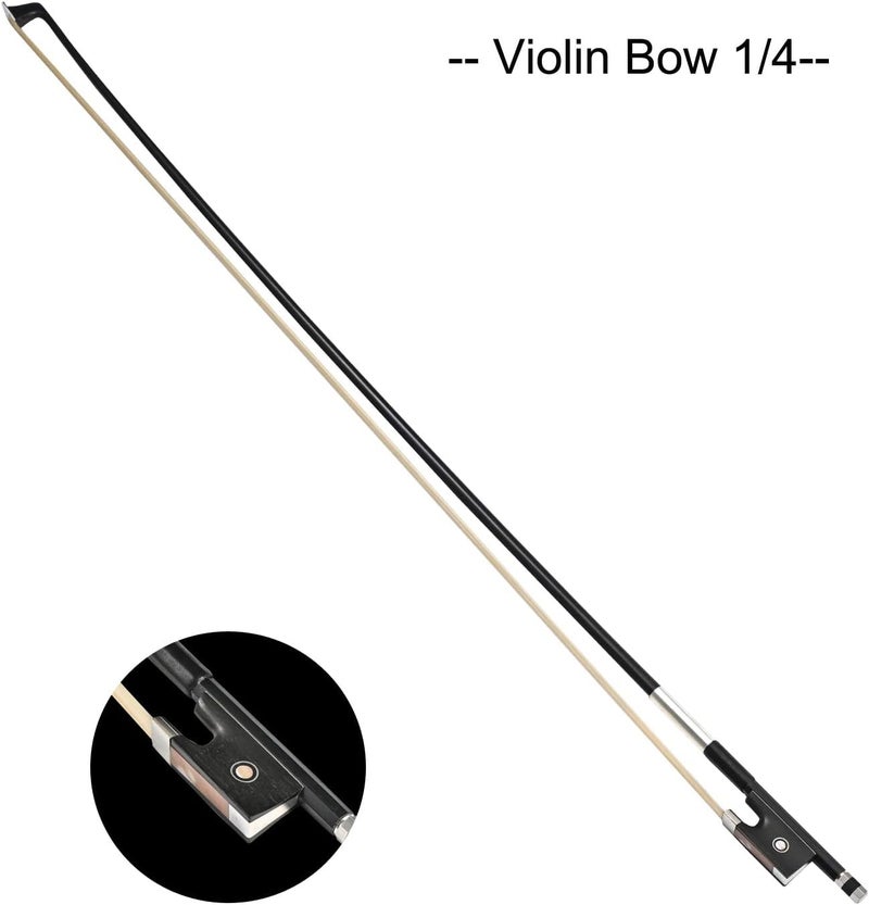 LIEKE Carbon Fiber Violin Bow 1/4 size Lightweight Fiddle Bow (1/4 size, Black) - Image 2