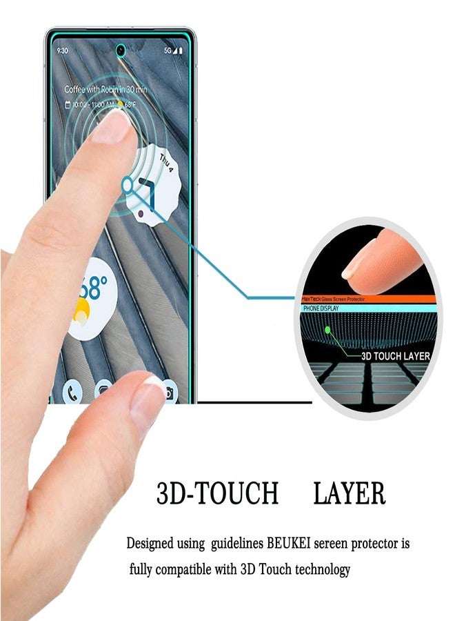 beukei (3 Pack) Compatible for Google Pixel 7a 5G / Google Pixel 7a Screen Protector Tempered Glass,Touch Sensitive,Case Friendly, 9H Hardness - Image 2