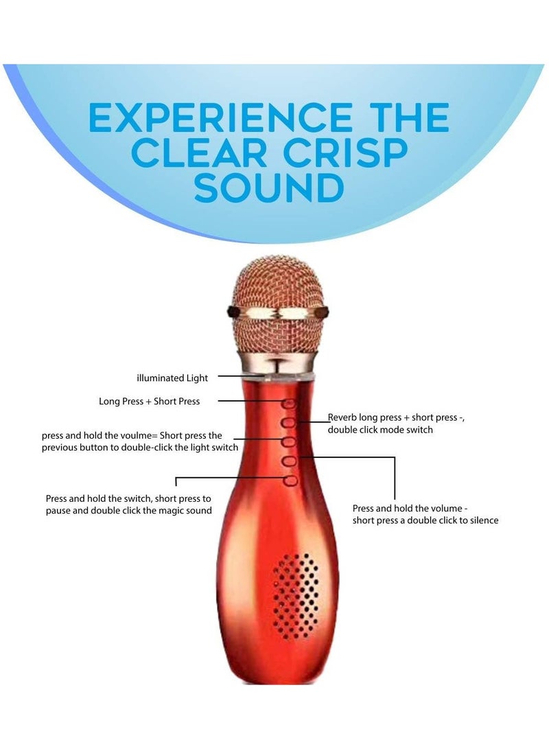 Portable Wireless Microphone Bluetooth Speaker Bowling Shape Smart Karaoke Sing Audio Player Family Microphone Handheld Karaoke Mic - Image 3