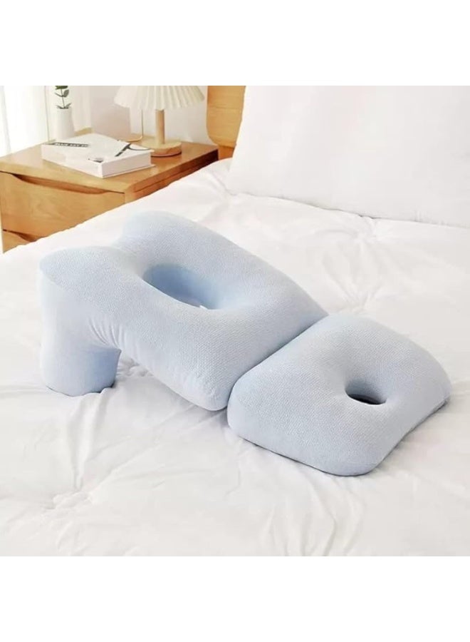 7MD Lumbar and Cervical Support Pillow, Ergonomic Travel Cushion for Car Seat, Neck and Back Pain Relief, Soft Memory Foam Portable Pillow for Outdoor Driving Office and Travelling Use - Image 1