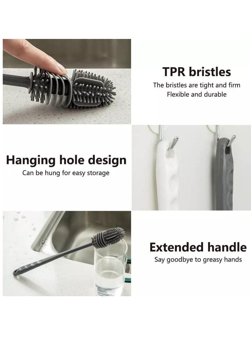 Generic - Long silicone handle brush - for cleaning a small diameter water bottle - Image 1