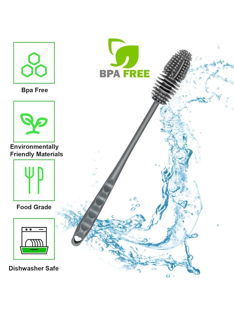 Generic - Long silicone handle brush - for cleaning a small diameter water bottle - Image 1