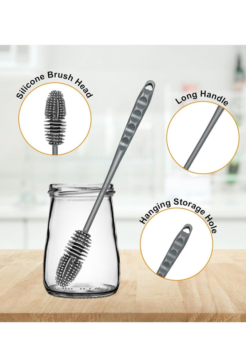 Generic - Long silicone handle brush - for cleaning a small diameter water bottle - Image 1