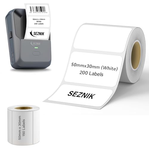 Seznik Thermal Lables, 50mmx30mm Labels, 2 inch Self-Adhesive Thermal Labels for Thermal Printer [Printer NOT Included] (50mmx30mm - 200 Lables) - Image 1