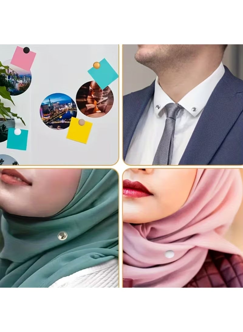ZedAura Strong Magnetic Hijab Clips & Pins, 8 Pack Powerful Hijab Magnets Multi-Use Pinless Hijab Magnetic Pins, Colorful Magnet Pins Scarf Magnetic Pin No-Snag Brooch Clasp for Clothes Dress Scarves, Women, Durable Headscarf & Turban Fasteners, Stylish Clothing Accessory Set - Image 5