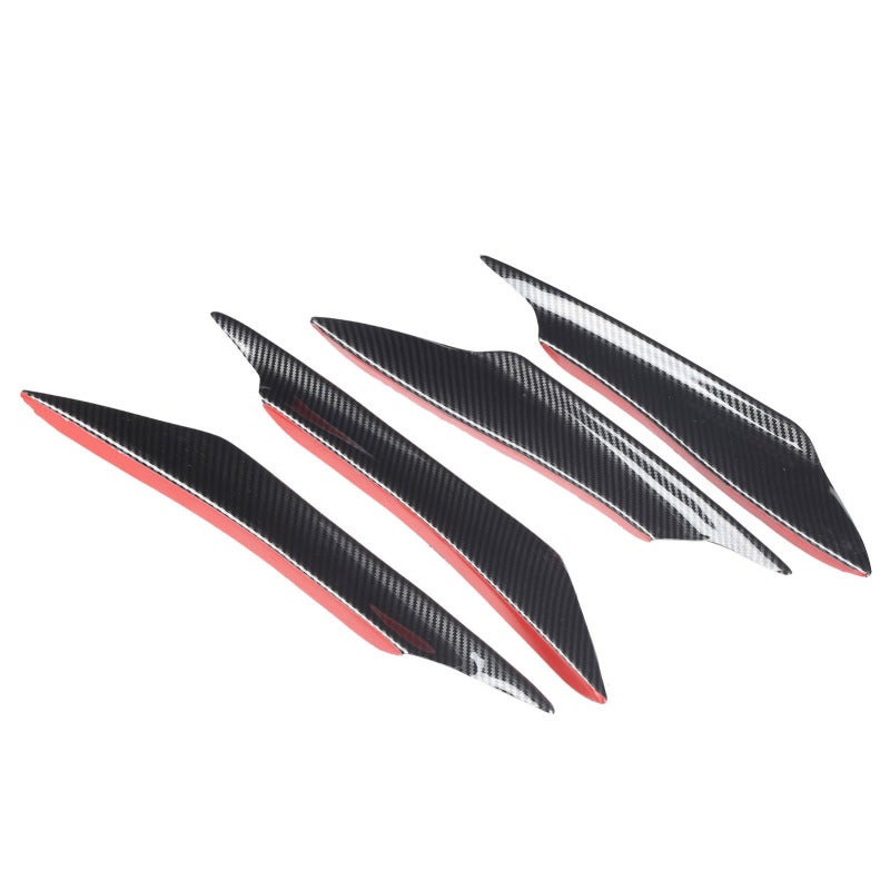 Universal Bumper Spoiler 3-Stage Carbon Fiber Style Front Bumper Splitter - Protective Side Fin Lip for Car Modified Exterior - Image 3