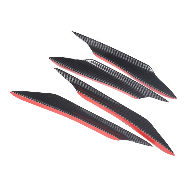Universal Bumper Spoiler 3-Stage Carbon Fiber Style Front Bumper Splitter - Protective Side Fin Lip for Car Modified Exterior - Image 2