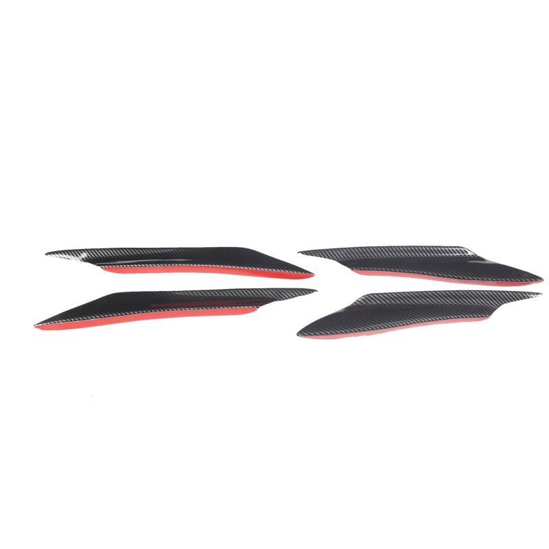 Universal Bumper Spoiler 3-Stage Carbon Fiber Style Front Bumper Splitter - Protective Side Fin Lip for Car Modified Exterior - Image 1