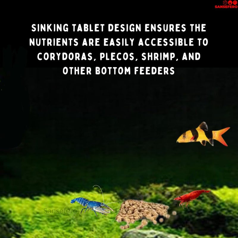 SANSEFERO Premier Plants Bottom Tablet Fish Feeder Tablet Feed for Plecos, Shrimps, Lobster, Crabs, Cray Fish and Lobster All Life Stages (30 Gram) - Image 5