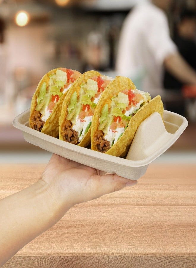 BIRCHIO 100 Pack Heavy Duty Disposable Fiesta Taco Holders, Taco Plates with 3 Dividers Serving for Party, Taco Stand for Taco Tuesday, Perfect for Taco Bar Supplies - Image 4