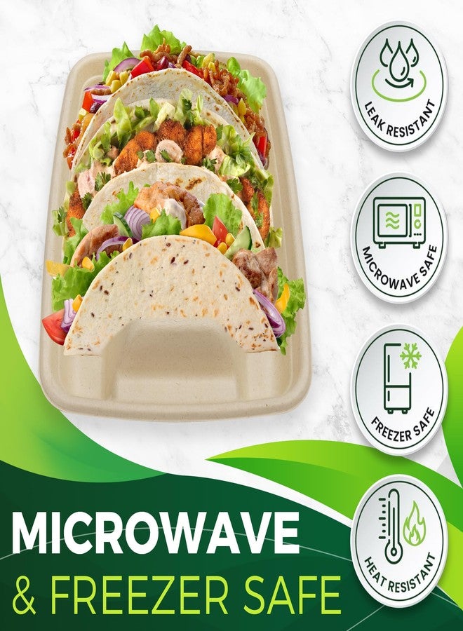 BIRCHIO 100 Pack Heavy Duty Disposable Fiesta Taco Holders, Taco Plates with 3 Dividers Serving for Party, Taco Stand for Taco Tuesday, Perfect for Taco Bar Supplies - Image 5