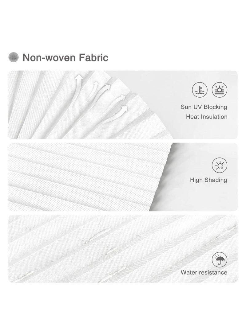 ستائر معتمة مطوية للنوافذ وحاجز للغبار وحماية الخصوصية وستائر لاصقة لغرفة النوم والمطبخ والحمام والنوافذ باللون الأبيض - Image 2