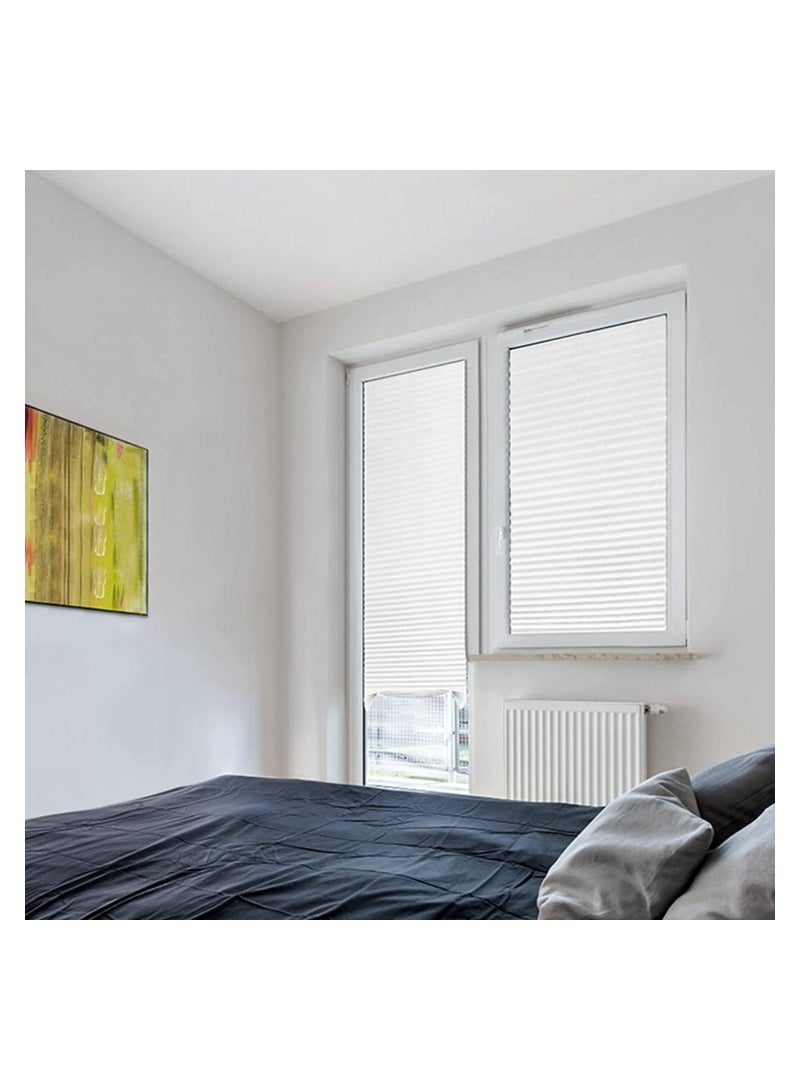 ستائر معتمة مطوية للنوافذ وحاجز للغبار وحماية الخصوصية وستائر لاصقة لغرفة النوم والمطبخ والحمام والنوافذ باللون الأبيض - Image 5