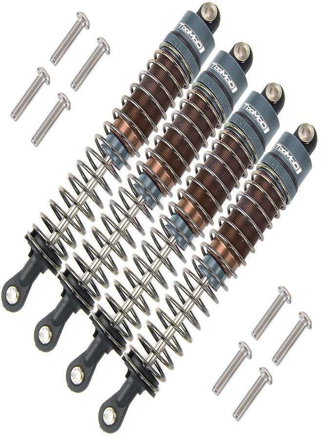 TOOMOD 1/10 90mm RC Oil filled Shock Absorbers kit for Tamiya Bullhead SuperClod Buster TRX4 Axial SCX10 D90 Crawler Car Truck Car Upgrades Replace Parts (Grey) - Image 1