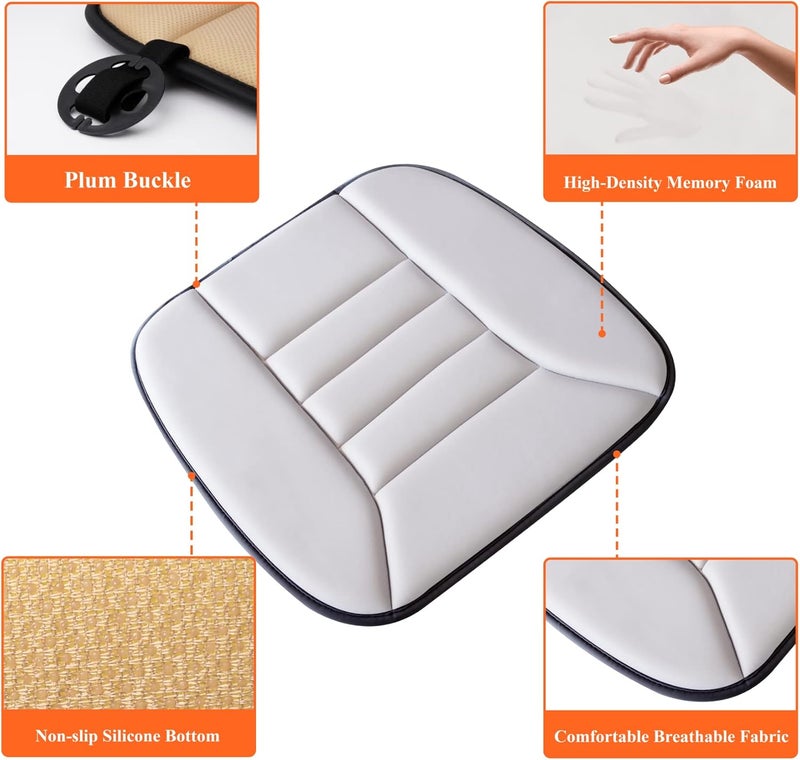 kingphenix Car Seat Cushion with 1.2inch Comfort Memory Foam, Seat Cushion for Car and Office Chair (Gray) - Image 4