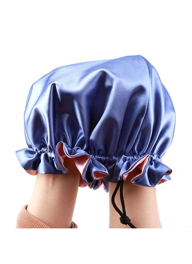 greatremy - Baby Bonnet Satin Sleep Cap,Reversible Kids Satin Hair Bonnet with Adjustable Drawstring for Baby Girl Boy/Infant/Toddler/Child Curly Natural Hair Sleeping Under 3 Years Old (Pink/Blue) - Image 1