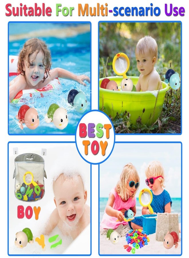 YYMHMF Bath Toys for Kids Ages 1-3 - Baby Water Table Pool Toys For Toddlers Mold Free Wind-Up Turtle Toy Bathtub Shower Toy for Infants Babies 6-12-18 Months 1 2 3 4 Year Old Girls Boys Birthday gifts - Image 3