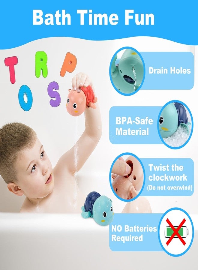 YYMHMF Bath Toys for Kids Ages 1-3 - Baby Water Table Pool Toys For Toddlers Mold Free Wind-Up Turtle Toy Bathtub Shower Toy for Infants Babies 6-12-18 Months 1 2 3 4 Year Old Girls Boys Birthday gifts - Image 5