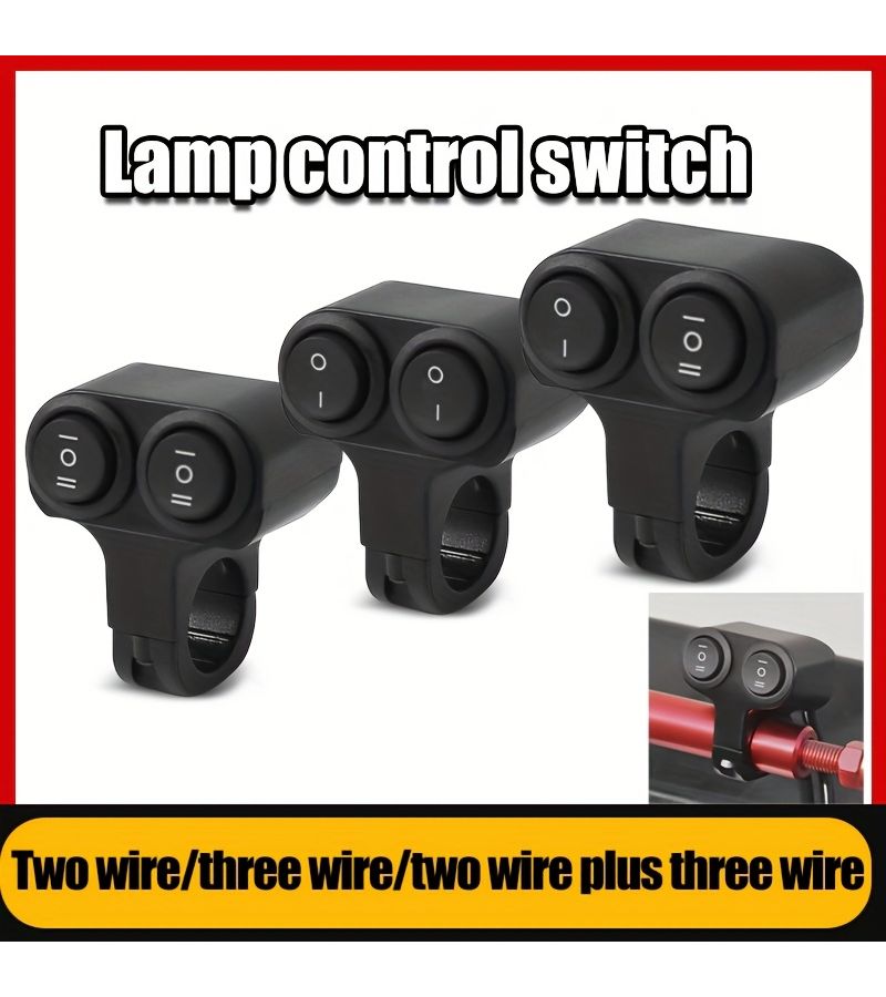 Motorcycle Car Handlebar Switches 2 Wire 3 Wire Durable Easy Install 3 Modes - Image 1