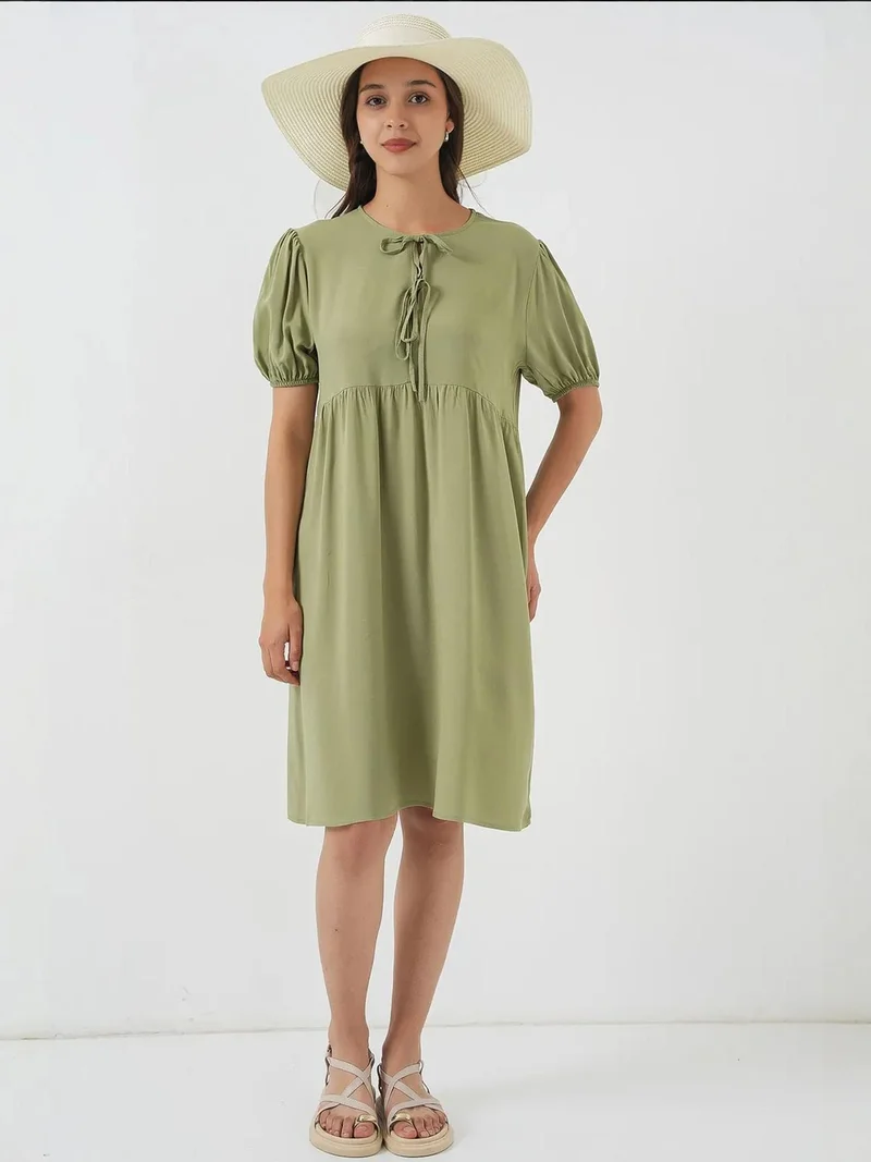 بيغ دارت فستان ميدي  بياقة فيونكة