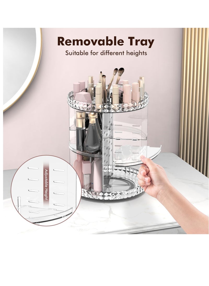 Excefore Rotating Makeup Organizer, 360° Spinning Skincare Organizers, Adjustable Layer Cosmetic Storage Lazy Susan Makeup Organizers for Dresser Bathroom, Medium - Image 4