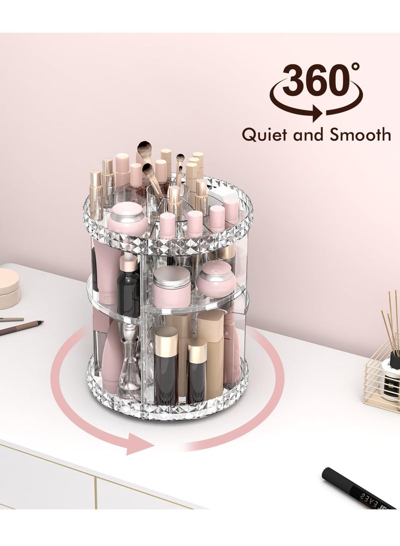 Excefore Rotating Makeup Organizer, 360° Spinning Skincare Organizers, Adjustable Layer Cosmetic Storage Lazy Susan Makeup Organizers for Dresser Bathroom, Medium - Image 3