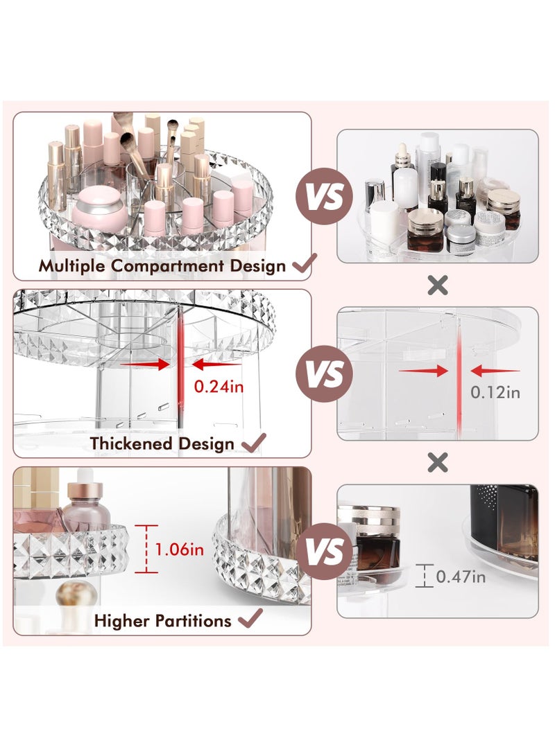 Excefore Rotating Makeup Organizer, 360° Spinning Skincare Organizers, Adjustable Layer Cosmetic Storage Lazy Susan Makeup Organizers for Dresser Bathroom, Medium - Image 2