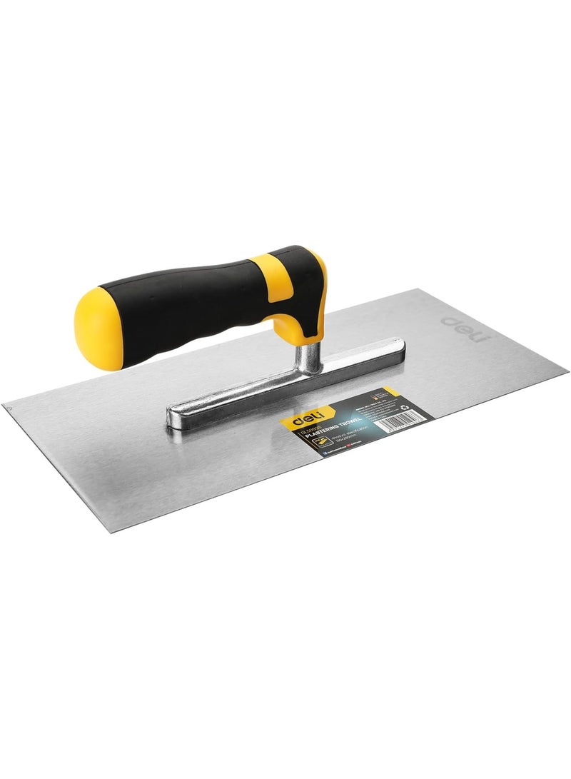 Deli 280x130mm Plastering Trowel - Professional Steel Smoothing Tool for Walls & Ceilings - Ergonomic Handle for Comfortable Plastering - Image 5