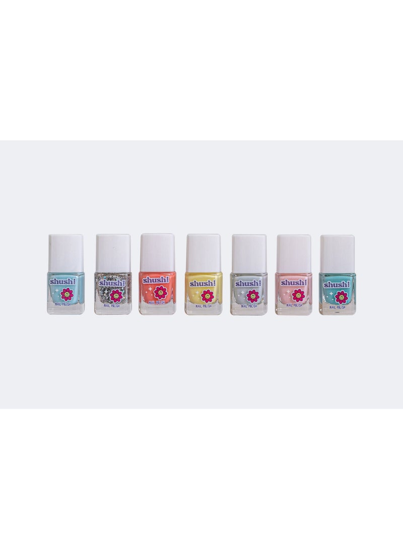 Shush! 7‑Pc Nail Polish Set – Non‑Toxic, Water‑Based - Age 5+ - Image 2