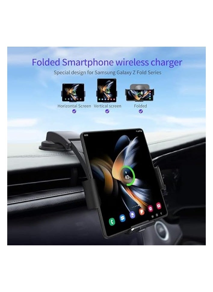 erorex Dual Coil Wireless Car Charger, Auto Clamping Wireless Car Charger Mount, 15W Fast Wireless Car Charger, Car Phone Holder Air Vent for Z Fold 5/4/3  - Image 2