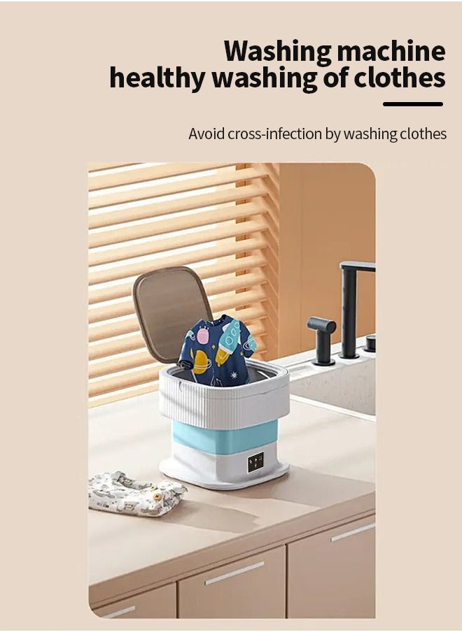 APEX 10L Folding Automatic Water Refill Shoes Washing Machine Portable Turbine Washer  - Image 5