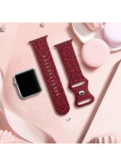 IKANFI 2Pack Leopard Engraved Bands Compatible with Apple Watch Band 41mm 40mm 38mm Women, Silicone Cheetah Sport Strap for iWatch Series SE 10 9 8 7 6 5 4 3 2 1,Ultra-WRCS38  - Image 5